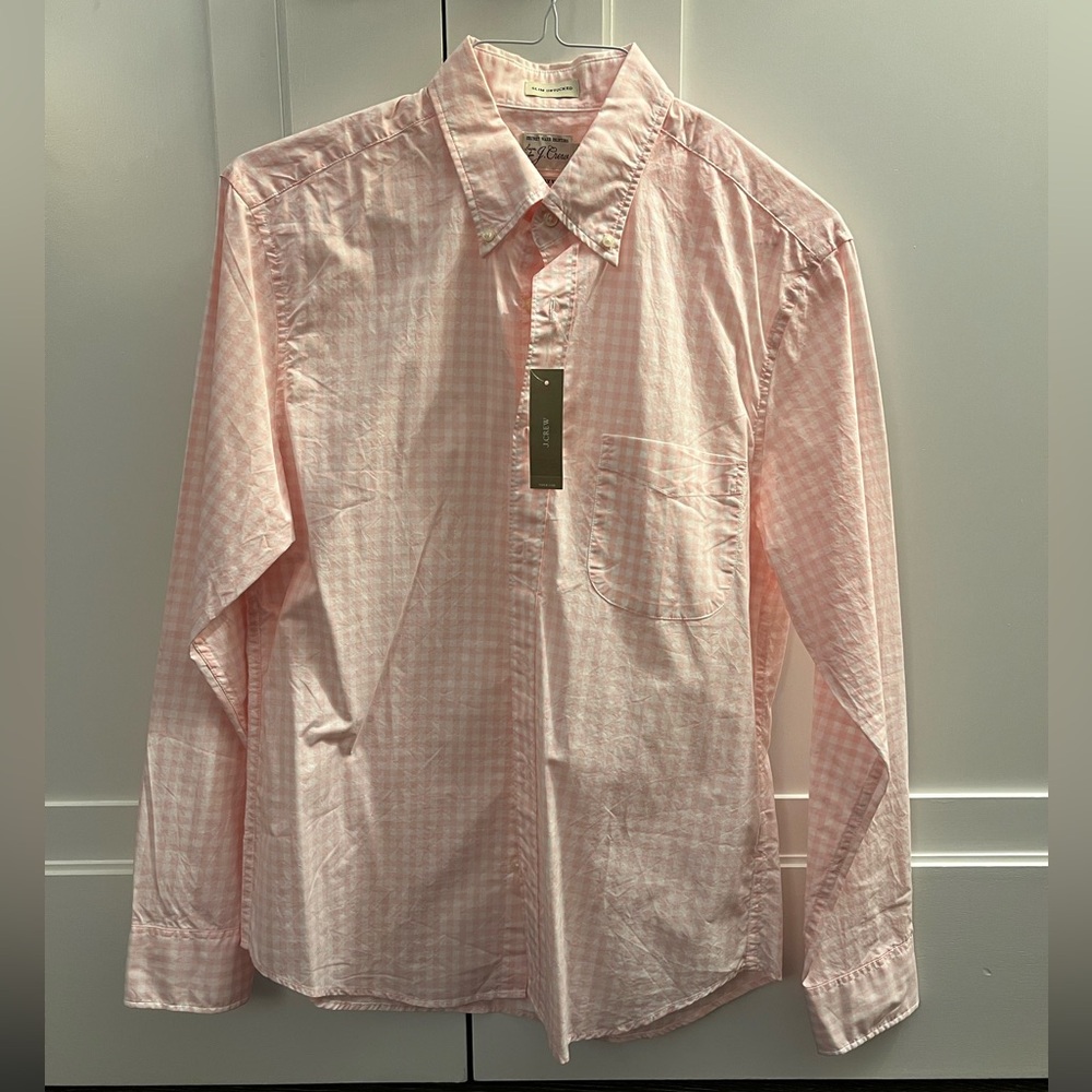 J Crew Slim untucked gingham button down size Medium NWT